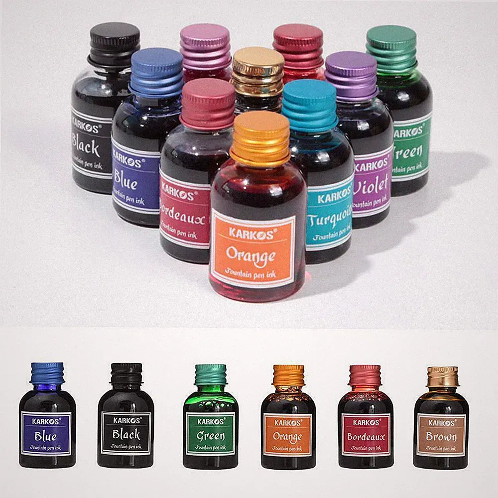 10 Rich Bright Colors Fountain Pen Ink in Plastic Bottle 30ml DIY Universal Gift