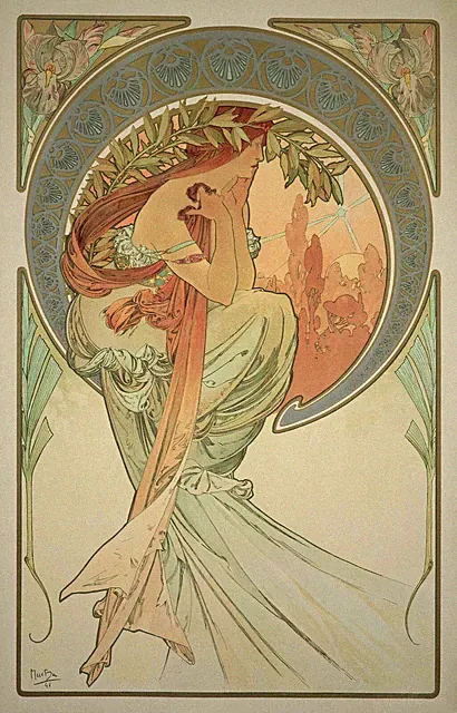Alphonse Mucha : The Arts, Poetry : 1899 : Archival Quality Art Print