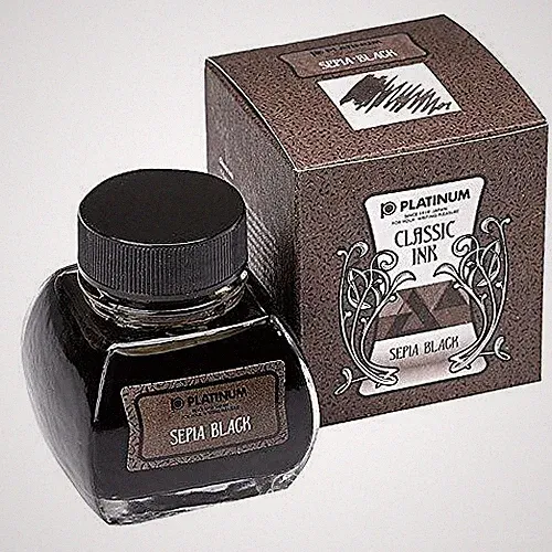 Classic Ink 60ml Sepia Black Fountain Pen Smooth Flow Premium Writing