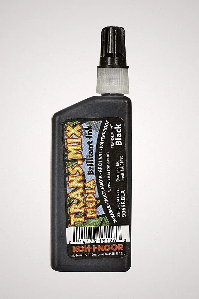 Koh-I-Noor Translucent Mix Media Pigment-Based Drawing Ink, 0.75 Oz. Bottle,...