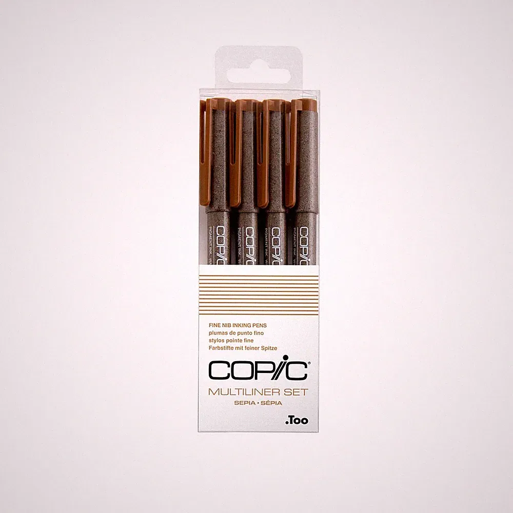 Markers Multiliner Sepia Pigment Based Ink 4-Piece Set