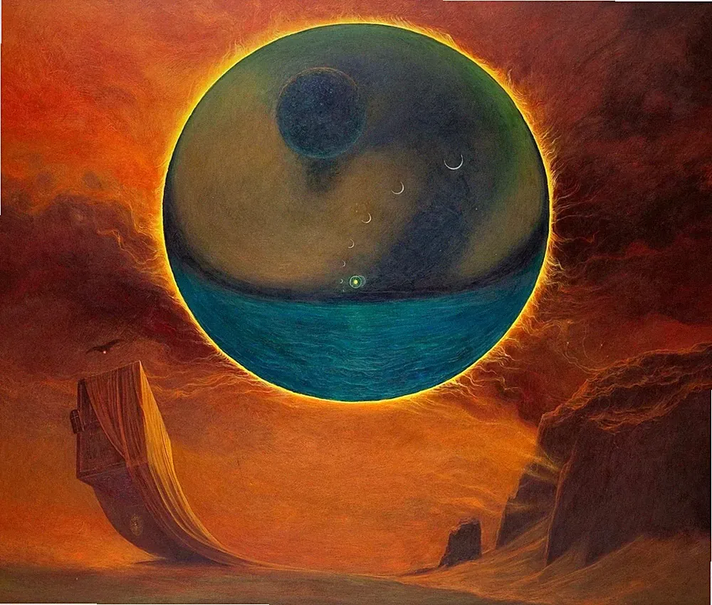 Untitled : Moon : Zdzislaw Beksinski : Archival Quality Art Print 13x19