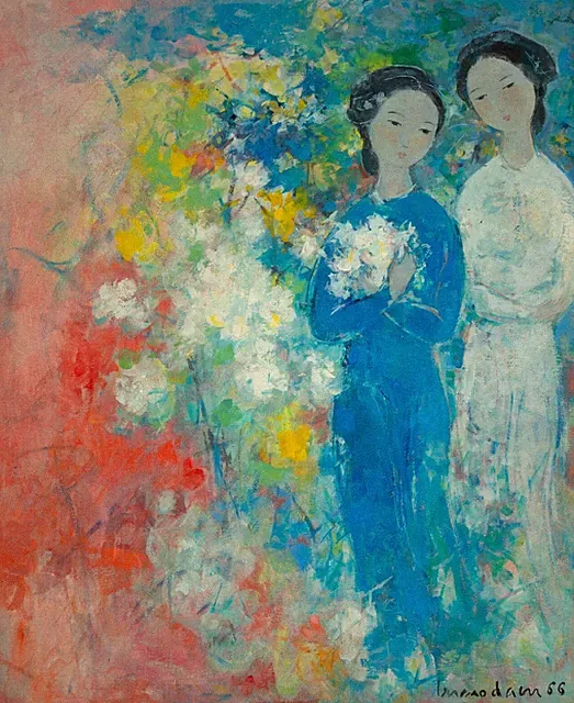 Vu Cao Dam : Two Young Girls : Archival Quality Art Print